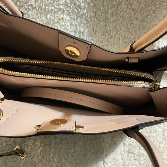 Michael Kors Brown and Pink Tote with Structured Shape and Textured Material - Picture 5 of 6